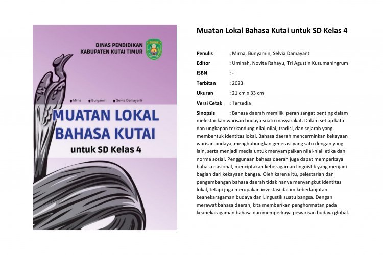 Muatan Lokal Bahasa Kutai untuk SD Kelas 4